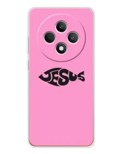 Чехол для OPPO Reno12 F с картинкой «Розовый символ  Jesus»