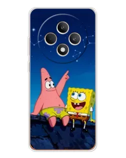 Чехол для OPPO Reno12 F с картинкой «Губка Боб и Патрик ночью» Чехол для OPPO Reno12 F с картинкой «Губка Боб и Патрик ночью»
