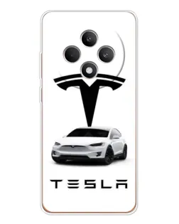 Чехол для OPPO Reno12 F с картинкой «Tesla White Style»