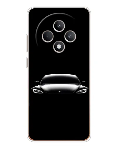 Чехол для OPPO Reno12 F с картинкой «Фары Tesla Night»