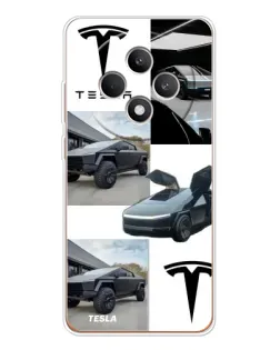 Чехол для OPPO Reno12 F с картинкой «Коллаж Cybertruck Tesla»