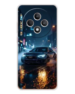 Чехол для OPPO Reno12 F с картинкой «Ночной город и Audi»