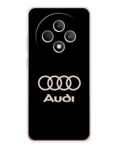 Чехол для OPPO Reno12 F с картинкой «Audi — золотой логотип»