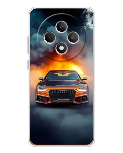 Чехол для OPPO Reno12 F с картинкой «Audi в огненном дыму»