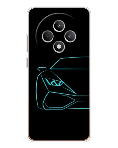 Чехол для OPPO Reno12 F с картинкой «Голубой силуэт Lamborghini» Чехол для OPPO Reno12 F с картинкой «Голубой силуэт Lamborghini»