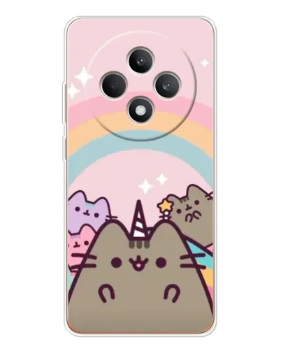 Чехол для OPPO Reno12 F с картинкой «Единорог Pusheen» Чехол для OPPO Reno12 F с картинкой «Единорог Pusheen»