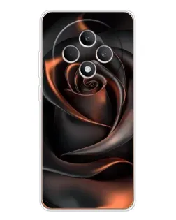 Чехол для OPPO Reno12 F с картинкой «Шелковая черная роза»