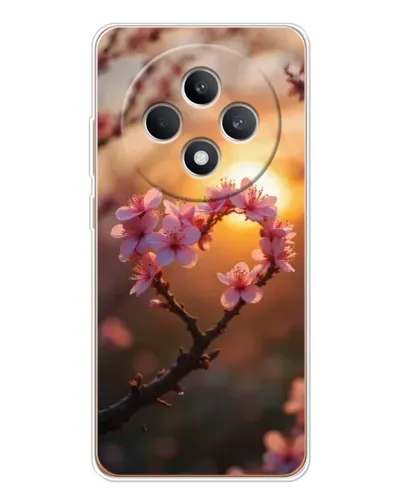 Чехол для OPPO Reno12 F с картинкой «Розовый цвет сердце на фоне заката» Чехол для OPPO Reno12 F с картинкой «Розовый цвет сердце на фоне заката»