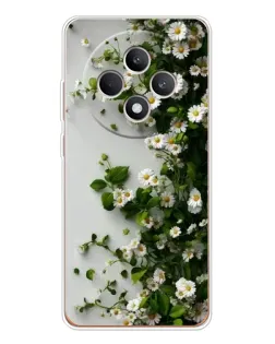 Чехол для OPPO Reno12 F с картинкой «Ветка мелких белых цветов»
