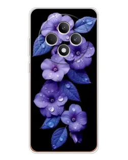 Чехол для OPPO Reno12 F с картинкой «Фиолетовые цветы с росою»