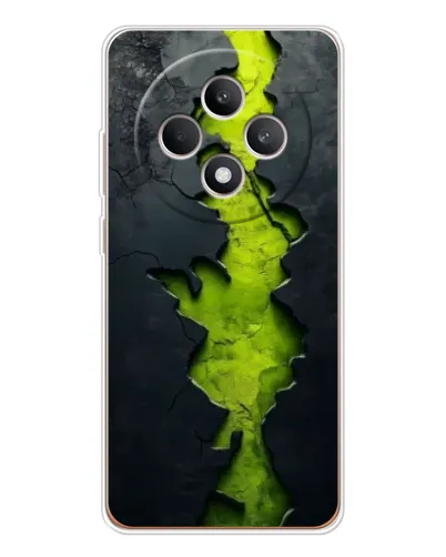 Чехол для OPPO Reno12 F с картинкой «Салатовый разлом скалы»