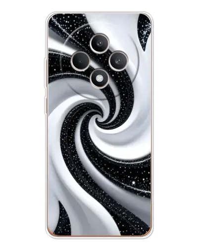 Чехол для OPPO Reno12 F с картинкой «Черно-белая спираль»