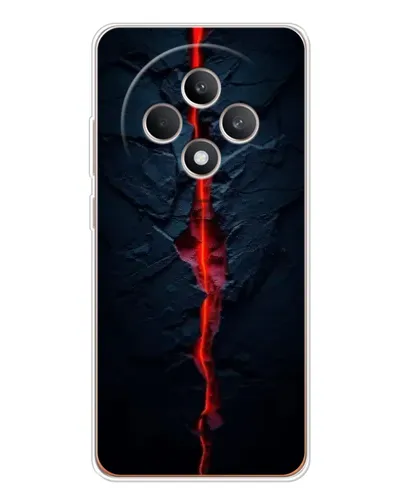 Чехол для OPPO Reno12 F с картинкой «Kрасная лавовая трещина»