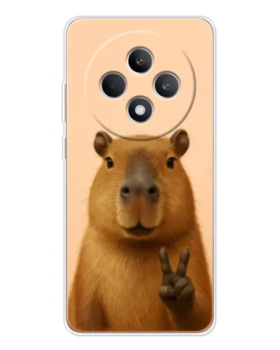Чехол для OPPO Reno12 F с картинкой «Капибара виктория»
