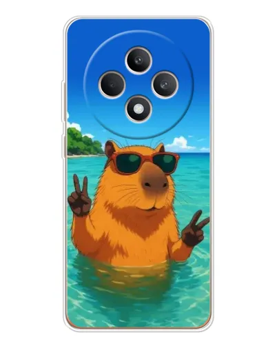 Чехол для OPPO Reno12 F с картинкой «Морская капибара»
