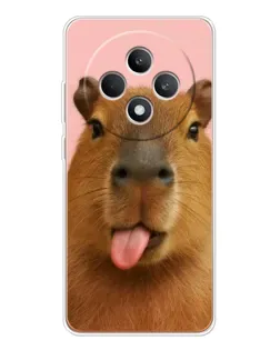 Чехол для OPPO Reno12 F с картинкой «Капибара с языком»