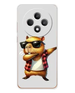 Чехол для OPPO Reno12 F с картинкой «Капибара рэпер даб»