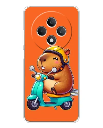 Чехол для OPPO Reno12 F с картинкой «Капибара на скутере»