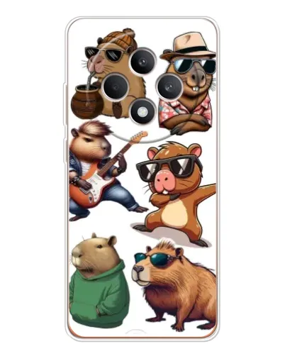 Чехол для OPPO Reno12 F с картинкой «Крутые капибары музыканты»