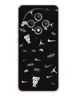 Чохол для OPPO Reno12 FS з картинкою «Nike Black Pattern»