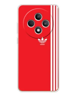 Чехол для OPPO Reno12 FS с картинкой «Красный минимализм Adidas»