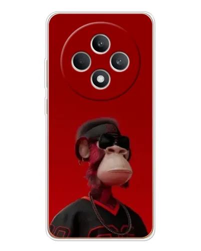 Чехол для OPPO Reno12 FS с картинкой «Bored Ape в красном»