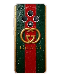 Чехол для OPPO Reno12 FS с картинкой «Gucci — фирменная полоса и золото» Чехол для OPPO Reno12 FS с картинкой «Gucci — фирменная полоса и золото»