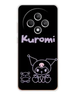 Чохол для OPPO Reno12 FS з картинкою «Kuromi — чорний мінімалізм»