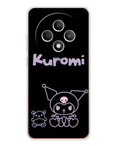 Чехол для OPPO Reno12 FS с картинкой «Kuromi — черный минимализм»