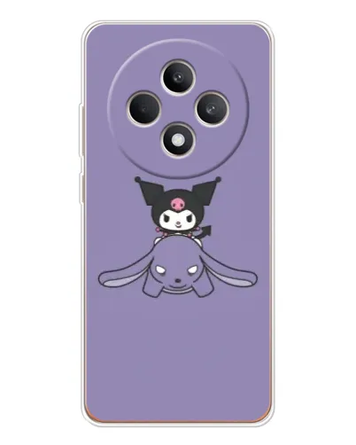 Чехол для OPPO Reno12 FS с картинкой «Kuromi на лиловом фоне»