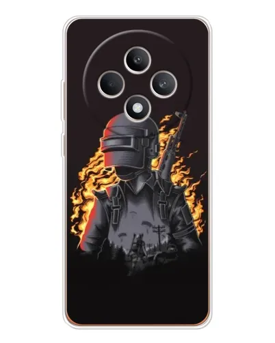 Чехол для OPPO Reno12 FS с картинкой «PUBG — огненный силуэт» Чехол для OPPO Reno12 FS с картинкой «PUBG — огненный силуэт»