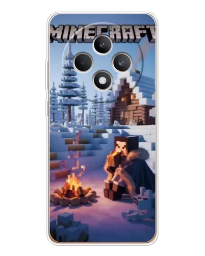 Чехол для OPPO Reno12 FS с картинкой «Зимний Minecraft»