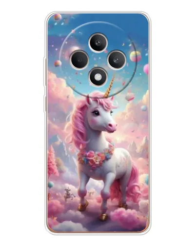 Чехол для OPPO Reno12 FS с картинкой «Единорог среди облаков»