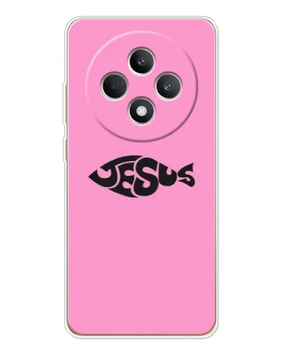 Чехол для OPPO Reno12 FS с картинкой «Розовый символ  Jesus»