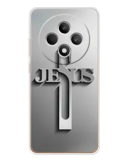 Чехол для OPPO Reno12 FS с картинкой «Металлический крест Jesus»