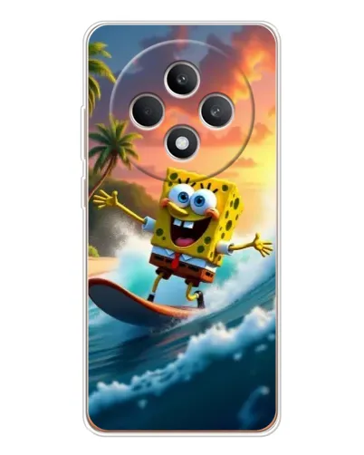 Чехол для OPPO Reno12 FS с картинкой «Губка Боб серфингист»