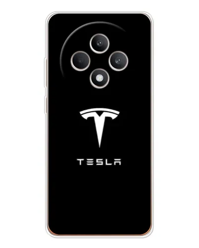 Чехол для OPPO Reno12 FS с картинкой «Tesla White Logo» Чехол для OPPO Reno12 FS с картинкой «Tesla White Logo»
