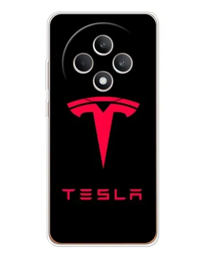 Чехол для OPPO Reno12 FS с картинкой «Tesla Red Logo» Чехол для OPPO Reno12 FS с картинкой «Tesla Red Logo»
