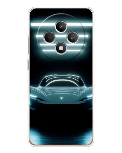Чехол для OPPO Reno12 FS с картинкой «Tesla в неоне» Чехол для OPPO Reno12 FS с картинкой «Tesla в неоне»