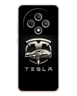Чохол для OPPO Reno12 FS з картинкою «Tesla — срібне авто»