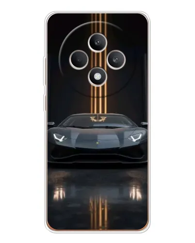 Чехол для OPPO Reno12 FS с картинкой «Lamborghini золотые линии»