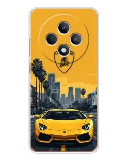 Чохол для OPPO Reno12 FS з картинкою «Жовтий Lamborghini місто» Чохол для OPPO Reno12 FS з картинкою «Жовтий Lamborghini місто»