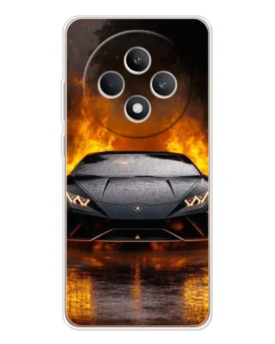 Чехол для OPPO Reno12 FS с картинкой «Lamborghini в огне»