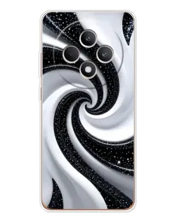 Чехол для OPPO Reno12 FS с картинкой «Черно-белая спираль» Чехол для OPPO Reno12 FS с картинкой «Черно-белая спираль»