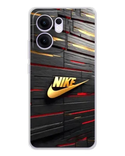 Чехол для OPPO Reno13 F с картинкой «Золотой Nike на металле»
