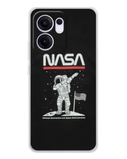 Чехол для OPPO Reno13 F с картинкой «NASA — шагаем по Луне» Чехол для OPPO Reno13 F с картинкой «NASA — шагаем по Луне»