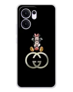 Чехол для OPPO Reno13 F с картинкой «Минни Маус на лого»