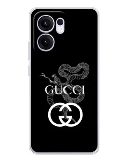 Чехол для OPPO Reno13 F с картинкой «Gucci — серебряная змея»