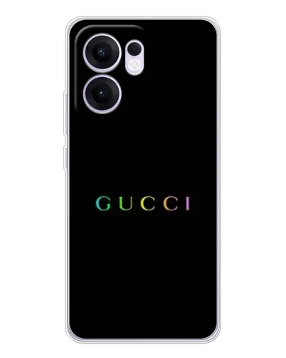 Чехол для OPPO Reno13 F с картинкой «Gucci — неоновый минимализм» Чехол для OPPO Reno13 F с картинкой «Gucci — неоновый минимализм»