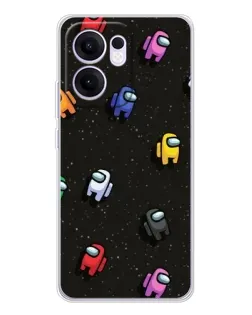 Чехол для OPPO Reno13 F с картинкой «Космический паттерн Among Us»